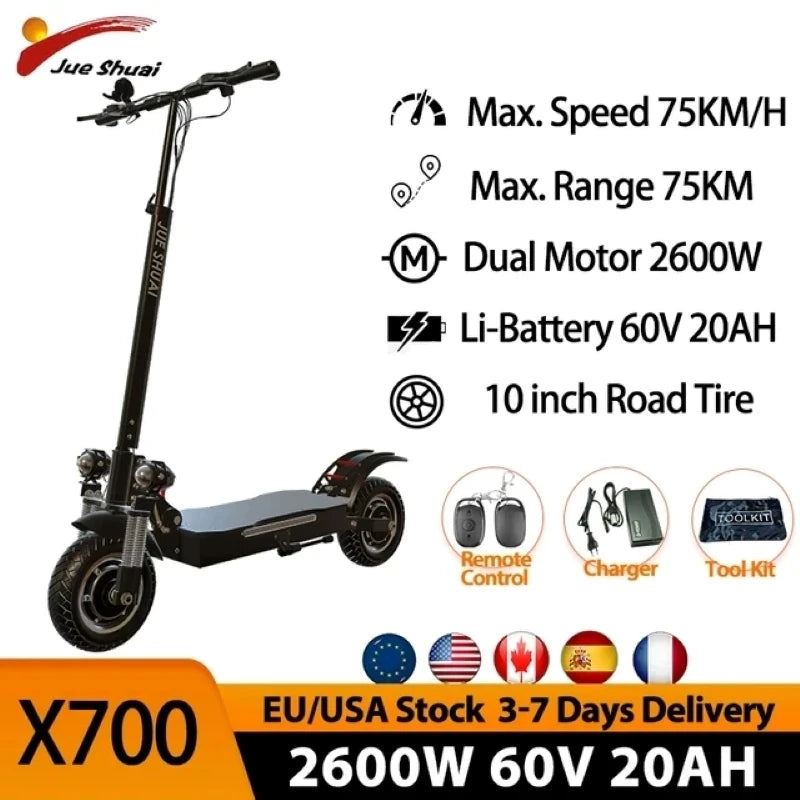 48V 52V 60V 72V Electric Scooter 1200W 6000w Powerful Motor with Hydraulic Brake max 90KM/H Adult Scooter Elecric with Seat.