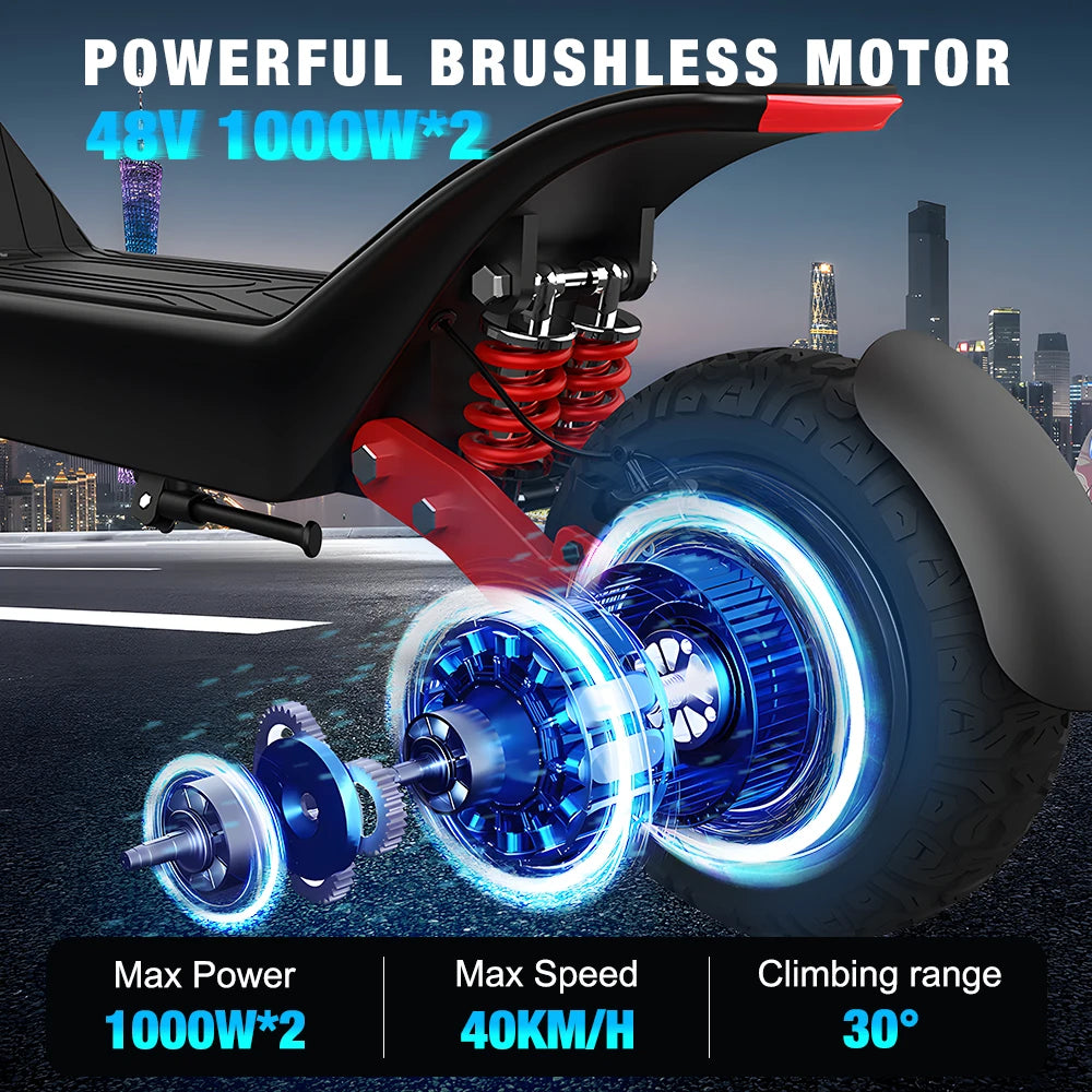 HX X10 18.2AH Powerful Electric Scooter 2000W 48V 40KM/H Foldable Electric Kick Scooter 11 Inch Escooter For Adults.