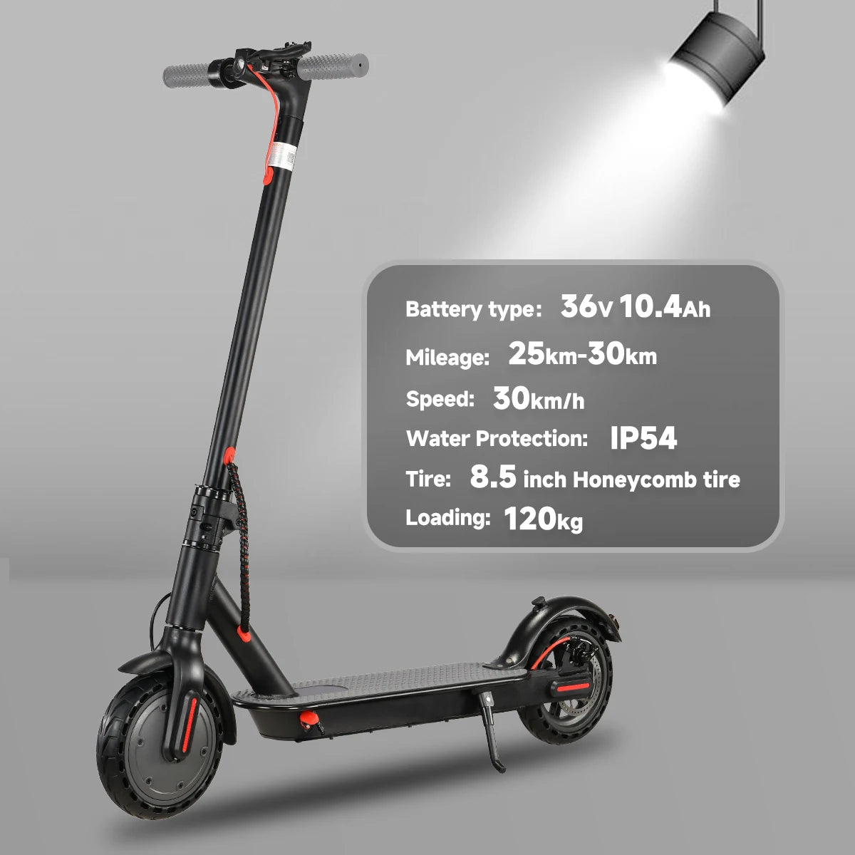 SUNNIGOO N7PRO Electric Scooter Adults 36V 10.4Ah Escooter Long Range 19 Miles Lightweight Kick Scooter US Stock Black With Gift.