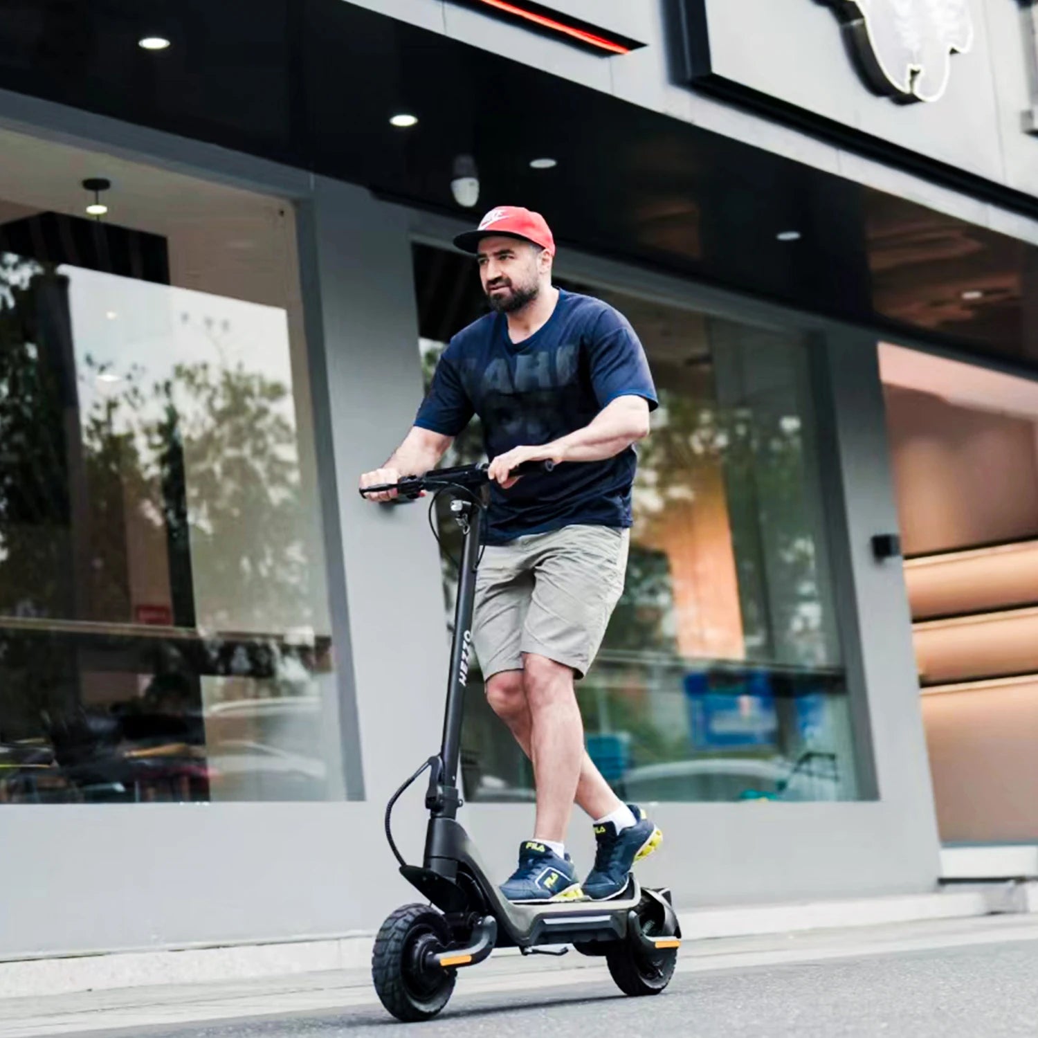 HEZZO Electric Scooter 48V 1600W Powerful Dual Motors 18Ah City Off Road F5 Escooter Oil Brake 28Mph 37 Miles Range US Warehouse.