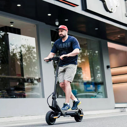 HEZZO Electric Scooter 48V 1600W Powerful Dual Motors 18Ah City Off Road F5 Escooter Oil Brake 28Mph 37 Miles Range US Warehouse.