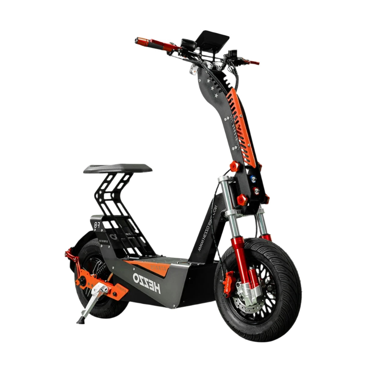 HEZZO F8 Electric Scooter 16 Inch Foldable 72v 8000W 62.5MPH 50Ah Long Range Off Road Escooter Motorbike With Seat US Warehouse.
