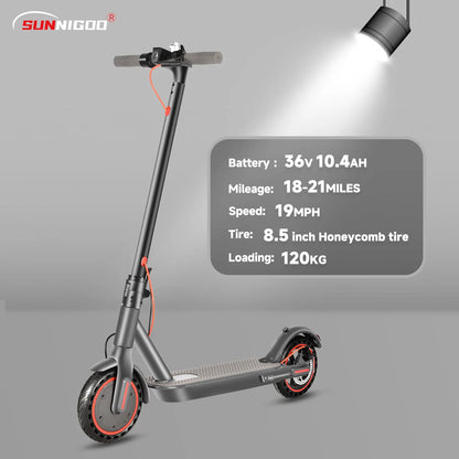 SUNNIGOO Electric Scooters, Max Range 21Miles, Powerful 350W Motor, Max Speed of 30 km/h, Commuting Escooter For Adults Gifts.