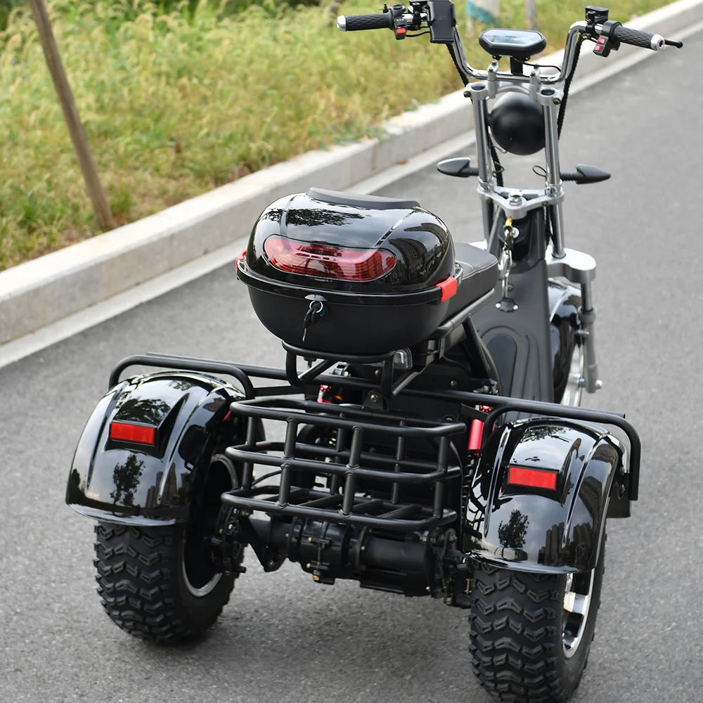 Adult Electric 3 Wheel Scooter 2000W Motor Max Speed 35-45KM/H Max Load 250KG 18 Inch Off road Fat Tire Electric Scooter.
