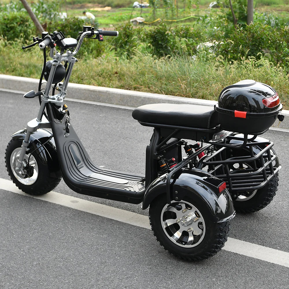 Adult Electric 3 Wheel Scooter 2000W Motor Max Speed 35-45KM/H Max Load 250KG 18 Inch Off road Fat Tire Electric Scooter.