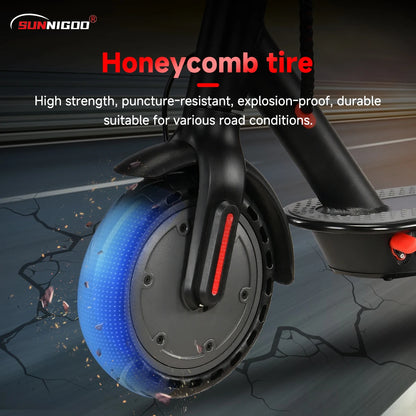 SUNNIGOO N7PRO Electric Scooter Adults 36V 10.4Ah Escooter Long Range 19 Miles Lightweight Kick Scooter US Stock Black With Gift.